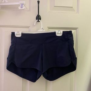 Navy lululemon speed up shorts